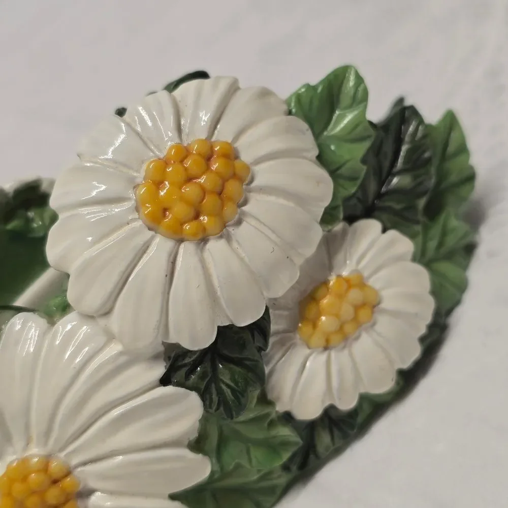 Vintage 2000 Floral Camomile And Ladybug Napkin Or Cards Holder Cottage Decor